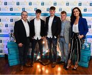 29 September 2018; Tipperary hurlers, from left, Seán Phelan of Nenagh Eire OG, Conor Whelan of CJ Kickhams, and James Devaney of Borris-Ileigh, with Joe Bracken, left, and Lauren Guilfoyle on their arrival at the 2018 Electric Ireland Minor Star Awards. The Hurling/Football Team of the Year was selected by an expert panel of GAA legends including Ollie Canning, Sean Cavanagh, Michael Fennelly and Daniel Goulding. Sponsors of the GAA Minor Championships, Electric Ireland today recognised the talent and dedication of 15 Minor football players, and 15 Minor hurling players at the second annual Electric Ireland Minor Star Awards at Croke Park. #GAAThisIsMajor Photo by Stephen McCarthy/Sportsfile