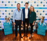 29 September 2018; Mathew Costello of Dunshaughlin, Meath, with his parents Paul and Shiela on their arrival at the 2018 Electric Ireland Minor Star Awards. The Hurling/Football Team of the Year was selected by an expert panel of GAA legends including Ollie Canning, Sean Cavanagh, Michael Fennelly and Daniel Goulding. Sponsors of the GAA Minor Championships, Electric Ireland today recognised the talent and dedication of 15 Minor football players, and 15 Minor hurling players at the second annual Electric Ireland Minor Star Awards at Croke Park. #GAAThisIsMajor Photo by Stephen McCarthy/Sportsfile