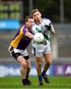 30 September 2018; Dan Brennan of St. Sylvesters in action against Ronan Ryan of Kilmacud Crokes during the Dublin County Senior Club Football Championship Quarter-Final match between St. Sylvester's and Kilmacud Crokes at Parnell Park in Dublin. Photo by Harry Murphy/Sportsfile