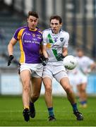 30 September 2018; Conor Casey of Kilmacud Crokes in action against Gavin McArdle of St. Sylvesters during the Dublin County Senior Club Football Championship Quarter-Final match between St. Sylvester's and Kilmacud Crokes at Parnell Park in Dublin. Photo by Harry Murphy/Sportsfile
