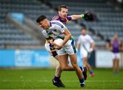 30 September 2018; Michael McCarthy of St. Sylvesters in action against Ronan Ryan of Kilmacud Crokes during the Dublin County Senior Club Football Championship Quarter-Final match between St. Sylvester's and Kilmacud Crokes at Parnell Park in Dublin. Photo by Harry Murphy/Sportsfile