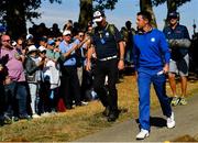 30 September 2018; Rory McIlroy of Europe walks to the 13th green during his Singles Match against Justin Thomas of USA during the Ryder Cup 2018 Matches at Le Golf National in Paris, France. Photo by Ramsey Cardy/Sportsfile