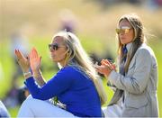 30 September 2018; Padraig Harrington's wife Caroline, left, with Rory McIlroy's wife Erica during his Singles Match against Justin Thomas of USA during the Ryder Cup 2018 Matches at Le Golf National in Paris, France. Photo by Ramsey Cardy/Sportsfile