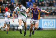30 September 2018; Glenn Hazley of St. Sylvesters in action against Shane Horan of Kilmacud Crokes during the Dublin County Senior Club Football Championship Quarter-Final match between St. Sylvester's and Kilmacud Crokes at Parnell Park in Dublin. Photo by Harry Murphy/Sportsfile