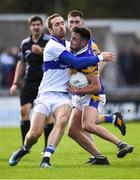 30 September 2018; Kevin Kindlon of Castleknock in action against Nathan Mullins of St Vincent's during the Dublin County Senior Club Football Championship Quarter-Final match between St Vincent's and Castleknock at Parnell Park in Dublin. Photo by Harry Murphy/Sportsfile