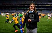 30 September 2018; Paulina Sapinska, Guinness World Record Ajudicator during the Official Guinness World Record Attempt for World’s Largest Hurling Lesson at Croke Park in Dublin. The attempt, which saw 1,772 participants take to the field was made to celebrate 20 Years of the GAA Museum.  Photo by Sam Barnes/Sportsfile