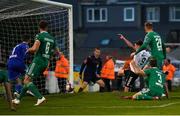 30 September 2018; Dinny Corcoran of Bohemians scores his side's first goal during the Irish Daily Mail FAI Cup Semi-Final match between Bohemians and Cork City at Dalymount Park in Dublin. Photo by Stephen McCarthy/Sportsfile
