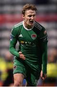 30 September 2018; Kieran Sadlier of Cork City celebrates after scoring his side's goal, from a penalty, during the Irish Daily Mail FAI Cup Semi-Final match between Bohemians and Cork City at Dalymount Park in Dublin. Photo by Stephen McCarthy/Sportsfile