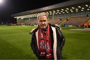 30 September 2018; Musician and Bohemians supporter Johnny Logan following the Irish Daily Mail FAI Cup Semi-Final match between Bohemians and Cork City at Dalymount Park in Dublin. Photo by Stephen McCarthy/Sportsfile