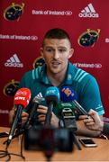 1 October 2018; Andrew Conway during a Munster Rugby press conference at the University of Limerick in Limerick. Photo by Diarmuid Greene/Sportsfile