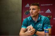 1 October 2018; Andrew Conway during a Munster Rugby press conference at the University of Limerick in Limerick. Photo by Diarmuid Greene/Sportsfile