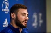 1 October 2018; Robbie Henshaw during a Leinster Rugby press conference at Leinster Rugby Headquarters in Dublin. Photo by David Fitzgerald/Sportsfile