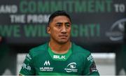 29 September 2018; Bundee Aki of Connacht makes his way onto the pitch prior to the Guinness PRO14 Round 5 match between Connacht and Leinster at The Sportsground in Galway. Photo by Brendan Moran/Sportsfile