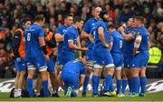 29 September 2018; Leinster captain Jonathan Sexton speaks to his team-mates during the Guinness PRO14 Round 5 match between Connacht and Leinster at The Sportsground in Galway. Photo by Brendan Moran/Sportsfile