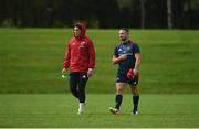 1 October 2018; Joey Carbery, left, and Alby Mathewson arrive for Munster Rugby squad training at the University of Limerick in Limerick. Photo by Diarmuid Greene/Sportsfile