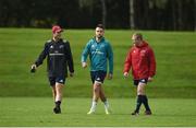 1 October 2018; Tyler Bleyendaal, Conor Murray and Keith Earls arrive for Munster Rugby squad training at the University of Limerick in Limerick. Photo by Diarmuid Greene/Sportsfile