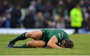 29 September 2018; Craig Ronaldson of Connacht lies injured during the Guinness PRO14 Round 5 match between Connacht and Leinster at The Sportsground in Galway. Photo by Brendan Moran/Sportsfile