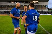 29 September 2018; Leinster players, from left, Scott Fardy, James Tracy and Andrew Porter after the Guinness PRO14 Round 5 match between Connacht and Leinster at The Sportsground in Galway. Photo by Brendan Moran/Sportsfile