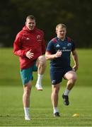 1 October 2018; Chris Farrell and John Ryan train separate from team-mates during Munster Rugby squad training at the University of Limerick in Limerick. Photo by Diarmuid Greene/Sportsfile