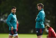 1 October 2018; Conor Murray with Peter O'Mahony during Munster Rugby squad training at the University of Limerick in Limerick. Photo by Diarmuid Greene/Sportsfile