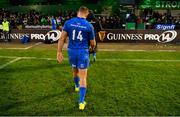 29 September 2018; Jordan Larmour of Leinster leaves the pitch after the Guinness PRO14 Round 5 match between Connacht and Leinster at The Sportsground in Galway. Photo by Brendan Moran/Sportsfile
