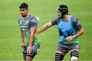 2 October 2018; Jarrad Butler, left, and Ultan Dillane during Connacht Rugby squad training at the Sportsground in Galway. Photo by Harry Murphy/Sportsfile