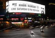 2 October 2018; An advertisement is seen on the Las Vegas Strip promoting the upcoming UFC 229 event featuring Khabib Nurmagomedov and Conor McGregor in Las Vegas, Nevada, United States. Photo by Stephen McCarthy/Sportsfile