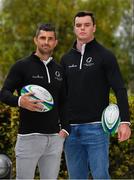 3 October 2018; Ireland and Leinster rugby stars, Rob Kearney and James Ryan, and Connacht backrower, Eoin McKeon, joined Goodbody today to announce their new partnership with Rugby Players Ireland. As part of the new partnership, Goodbody is sponsoring the ‘Goodbody Rugby Players Ireland Personal Development Bursary’, which is aiding the development and progression of 12 players’ off-field careers and academic studies. The firm will also work with Rugby Players Ireland to provide career, business development, retirement transition and financial guidance to its members. Pictured at the announcement are Rob Kearney, left, and James Ryan of Leinster and Ireland. Photo by Brendan Moran/Sportsfile