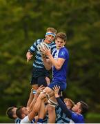 3 October 2018; Charlie Walker of St Andrews College in action against Luke Callinan of St. Vincents Castleknock College during the Leinster Schools Senior League match between St Vincent's Castleknock College and St Andrew’s College at Castleknock College in Dublin. Photo by Harry Murphy/Sportsfile