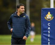 3 October 2018; St. Vincents Castleknock College head coach Jeremy Staunton during the Leinster Schools Senior League match between St Vincent's Castleknock College and St Andrew’s College at Castleknock College in Dublin. Photo by Harry Murphy/Sportsfile
