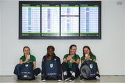 3 October 2018; Team Ireland athletes from left, Sophie Meredith, athletics, Miranda Tcheutchoua, athletics, Lauren Crowley Walsh, Golf, and Miriam Daly ahead of departing from Dublin Airport for the Youth Olympic Games in Buenos Aires, Argentina, Terminal 1, Dublin Airport. Photo by Eóin Noonan/Sportsfile