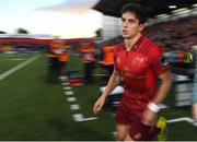 14 September 2018; Joey Carbery of Munster runs out prior to the Guinness PRO14 Round 3 match between Munster and Ospreys at Irish Independent Park in Cork. Photo by Brendan Moran/Sportsfile