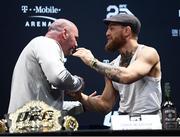 4 October 2018; Conor McGregor and UFC President Dana White during a press conference for UFC 229 at the Park Theater in Las Vegas, Nevada, United States. Photo by Stephen McCarthy/Sportsfile