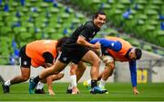 5 October 2018; James Lowe during the Leinster Rugby captains run at the Aviva Stadium in Dublin. Photo by Ramsey Cardy/Sportsfile