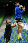 5 October 2018; Jack McGrath, left, and Mick Kearney during the Leinster Rugby captains run at the Aviva Stadium in Dublin. Photo by Ramsey Cardy/Sportsfile