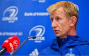 5 October 2018; Head coach Leo Cullen during a Leinster Rugby press conference at the Aviva Stadium in Dublin. Photo by Ramsey Cardy/Sportsfile