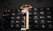 5 October 2018; Khabib Nurmagomedov weighs in for UFC 229 at the Park Theater in Las Vegas, Nevada, United States. Photo by Stephen McCarthy/Sportsfile