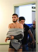 5 October 2018; Khabib Nurmagomedov arrives for his weigh in for UFC 229 at the Park Theater in Las Vegas, Nevada, United States. Photo by Stephen McCarthy/Sportsfile