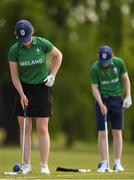 5 October 2018; Lauren Crowley-Walsh of Team Ireland, from Kill, Co Kildare, and David Kitt of Team Ireland, from Athenry, Co Galway, on the driving range at the Hurlingham golf club, in Buenos Aires, ahead of the start of the Youth Olympic Games in Buenos Aires, Argentina. Photo by Eóin Noonan/Sportsfile
