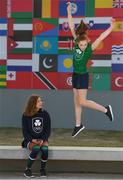 5 October 2018; Team Ireland athletes, Tanya Watson, left, from Southampton, England, and Emma Slevin from Renmore, Co Galway, in the athletes village ahead of the start of the Youth Olympic Games in Buenos Aires, Argentina. Photo by Eóin Noonan/Sportsfile