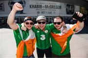 5 October 2018; Conor McGregor supporters, from left, James McCarthy, Sean O’Driscoll and Ken O’Callaghan, from Cork City, prior to the upcoming UFC 229 event featuring Khabib Nurmagomedov and Conor McGregor in Las Vegas, Nevada, United States. Photo by Stephen McCarthy/Sportsfile