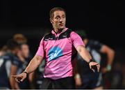 5 October 2018; Referee Andrew Brace during the Guinness PRO14 Round 6 match between Ulster and Connacht at Kingspan Stadium, in Belfast. Photo by Oliver McVeigh/Sportsfile
