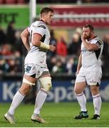 5 October 2018; Matthew Rea of Ulster leaves the field after receiving a second half red card during the Guinness PRO14 Round 6 match between Ulster and Connacht at Kingspan Stadium, in Belfast. Photo by Oliver McVeigh/Sportsfile
