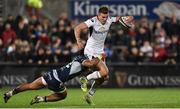 5 October 2018; Jacob Stockdale of Ulster is tackled by Bundee Aki of Connacht during the Guinness PRO14 Round 6 match between Ulster and Connacht at Kingspan Stadium, in Belfast. Photo by Oliver McVeigh/Sportsfile