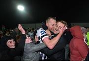 5 October 2018; Chris Shields of Dundalk, left, celebrates with team-mate George Poynton following the SSE Airtricity League Premier Division match between Dundalk and St Patrick's Athletic at Oriel Park, Dundalk, in Louth. Photo by David Fitzgerald/Sportsfile