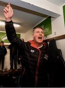 5 October 2018; Dundalk manager Stephen Kenny celebrates following the SSE Airtricity League Premier Division match between Dundalk and St Patrick's Athletic at Oriel Park in Dundalk, Co Louth. Photo by Seb Daly/Sportsfile