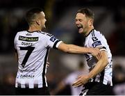 5 October 2018; Dane Massey, right, and Michael Duffy of Dundalk celebrate at the final whistle during the SSE Airtricity League Premier Division match between Dundalk and St Patrick's Athletic at Oriel Park in Dundalk, Co Louth. Photo by Seb Daly/Sportsfile