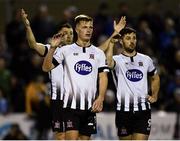 5 October 2018; Dundalk players Daniel Cleary, centre, Patrick Hoban, right, and Brian Gartland during the SSE Airtricity League Premier Division match between Dundalk and St Patrick's Athletic at Oriel Park in Dundalk, Co Louth. Photo by Seb Daly/Sportsfile