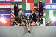 5 October 2018; Team Ireland athletes, from left, Tanya Watson from Southampton, England, Miriam Daly from Carrick-on-suir, Tipperary, Emma Slevin from Renmore, Galway, Sophie Meredith, from Newcastle West, Limerick and Miranda Tcheutchoua from Lusk, Dublin in the athletes village ahead of the start of the Youth Olympic Games in Buenos Aires, Argentina. Photo by Eóin Noonan/Sportsfile