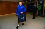 6 October 2018; Seán O'Brien of Leinster arrives ahead of the Guinness PRO14 Round 6 match between Leinster and Munster at the Aviva Stadium in Dublin. Photo by Ramsey Cardy/Sportsfile